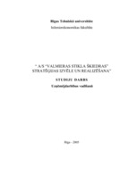 Referāts 'A/s "Valmieras stikla šķiedra" stratēģijas izvēle un realizēšana', 1.