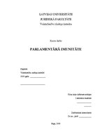 Referāts 'Parlamentārā imunitāte', 1.