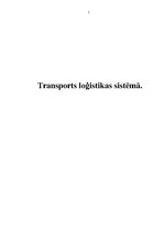 Referāts 'Transports loģistikas sistēmā', 1.