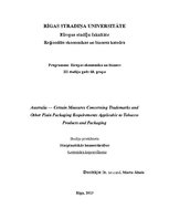 Eseja 'Australia - Certain Measures Concerning Trademarks and Other Plain Packaging Req', 1.