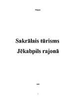 Referāts 'Sakrālais tūrisms Jēkabpils rajonā', 1.