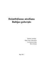 Referāts 'Dzimtbūšanas atcelšana Krievijas Baltijas guberņās', 1.