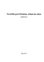 Referāts 'Nevērība pret bērniem - cēloņi un sekas', 1.