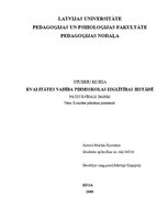 Referāts 'Kvalitātes vadība pirmsskolas izglītības iestādē', 1.