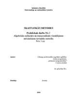 Konspekts 'Algebrisku nelineāru un transcendentu vienādojumu atrisināšanas tuvinātās metode', 1.