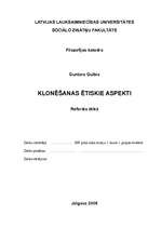 Referāts 'Klonēšanas ētiskie aspekti', 1.