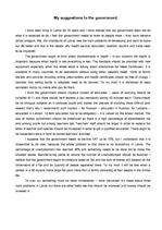 Eseja 'My Suggestions to the Government', 1.