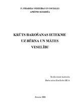 Konspekts 'Barošanas ar krūti ietekme uz bērna un mātes veselību', 1.
