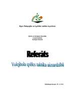 Referāts 'Volejbola spēles taktika aizsardzībā', 1.