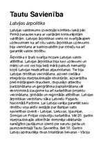 Eseja 'Tautu Savienība, Latvijas ārpolitika', 1.