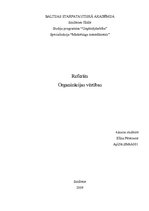 Referāts 'Organizācijas vērtības', 1.