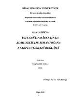 Referāts 'Integrēto mārketinga komunikāciju izmantošana starptautiskajā reklāmā', 1.