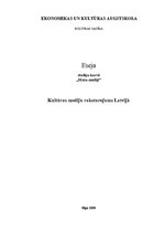 Eseja 'Kultūras mediju raksturojums Latvijā', 1.