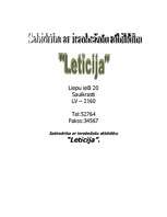 Biznesa plāns 'Jauna uzņēmuma izstrādes plāns - "Letīcija"', 1.