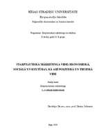 Konspekts 'Starptautiskā mārketinga vide:', 1.