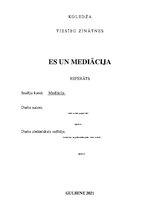 Referāts 'Mediācija', 1.