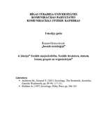 Konspekts 'Sociālā mijiedrabība. Sociālā struktūra, statuss, lomas, grupas un organizācijas', 1.