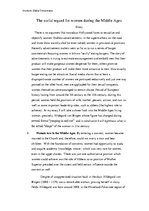 Eseja 'The Social Regard for Women During the Middle Ages', 1.