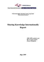 Referāts 'Sharing Knowledge Internationally', 1.