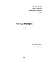 Referāts 'Massage Therapies', 1.
