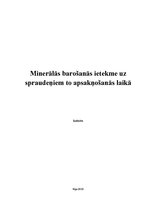Konspekts 'Minerālās barošanās ietekme uz spraudeņiem to apsakņošanās laikā', 1.