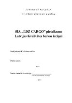 Paraugs 'SIA "LDZ Cargo" pieteikums Latvijas Kvalitātes balvas izcīņai', 1.