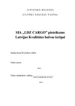 Paraugs 'SIA "LDZ Cargo" pieteikums Latvijas Kvalitātes balvas izcīņai', 1.