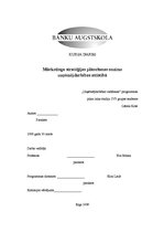 Referāts 'Mārketinga stratēģiskā plānošana uzņēmējdarbības attīstībā', 1.