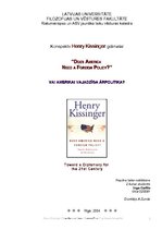 Konspekts 'Henrija Kisindžera grāmata "Vai Amerikai vajadzīga ārpolitika?"', 1.