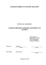 Referāts 'Naudas līdzekļu uzskaite, kontrole un analīze', 1.