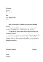 Paraugs 'Ieteikuma vēstule', 1.