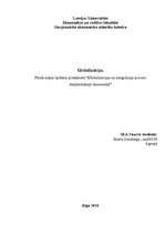 Eseja 'Pirmā mājas lasīšana priekšmetā "Globalizācijas un integrācijas procesi starptau', 1.