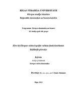 Referāts 'Eiro kā Eiropas valstu kopējās valūtas funkcionēšanas līdzšinējā pieredze', 1.