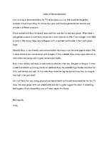 Eseja 'Letter of Recommendation', 1.