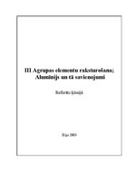 Referāts 'III A grupas elementu raksturošana; alumīnijs un tā savienojumi', 1.