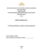 Eseja 'Cilvēku problēmas analīze eksistenciālismā', 1.