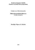 Konspekts 'Makroekonomiskais līdzsvars', 1.