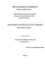 Konspekts 'Saskarsmes partneru kultūru atšķirību izpausme saziņā', 1.