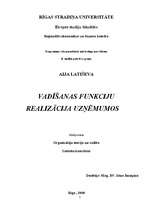 Konspekts 'Vadīšanas funkciju realizācija uzņēmumos', 1.