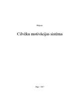 Referāts 'Cilvēku motivācijas sistēma', 1.