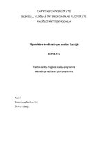 Referāts 'Hipotekāro kredītu tirgus analīze Latvijā', 1.