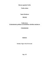 Referāts 'Kriminālsodu politika un noziedzības attīstības tendences - Terorisms', 1.