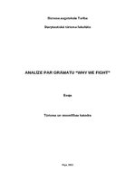 Eseja 'Analīze par grāmatu “Why we fight”', 1.