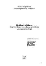 Referāts 'Diskriminācijas novēršanas problēmas Latvijas darba tirgū', 1.