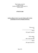 Referāts 'Pašvaldības vieta valsts pārvaldē un tās juridiskā statusa problemātika', 1.