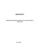 Referāts 'Krimināllietu iztiesāšana pirmās instances tiesā Latvijā un citās valstīs', 1.