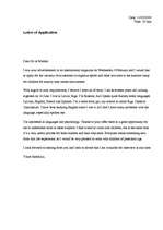 Eseja 'Letter of Application', 1.