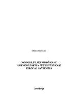 Diplomdarbs 'Nodokļu likumdošanas harmonizācija pēc iestāšanās Eiropas Savienībā', 1.