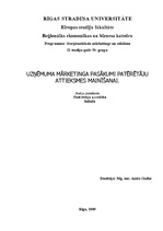 Referāts 'Uzņēmuma mārketinga pasākumi patērētāju attieksmes mainīšanai', 1.