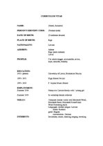 Paraugs 'Curriculum Vitae ', 1.